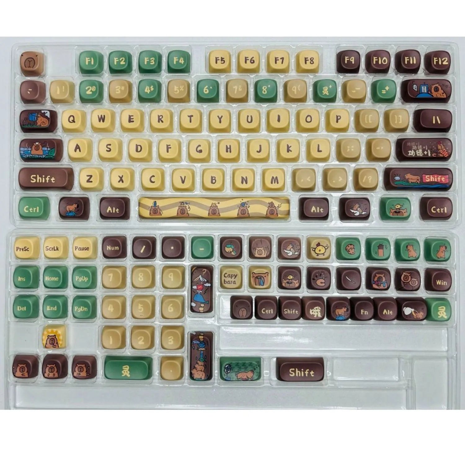 Capabala 130 key mechanical keyboard keycap set showing MOA Height profile and ABS construction