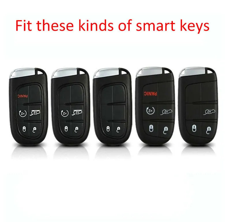 Silicone car key case for Dodge Chrysler Fiat remote keys with buckle or plain options