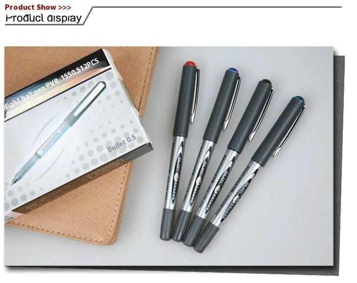 Water-based quick-drying signature pen with 0.5mm fine point tip and plastic shell in multiple ink colours