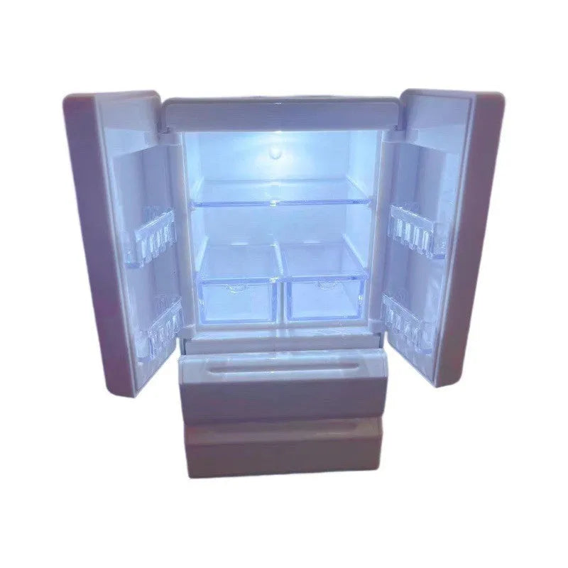 White plastic miniature candy toy model with LED light-up feature showing 11.4cm height dimensions