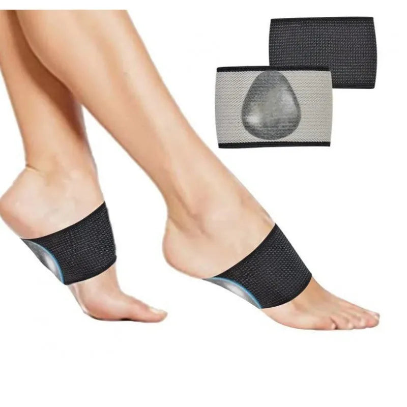 Flat foot elastic support bandage with heart pad design in PU material for men and women