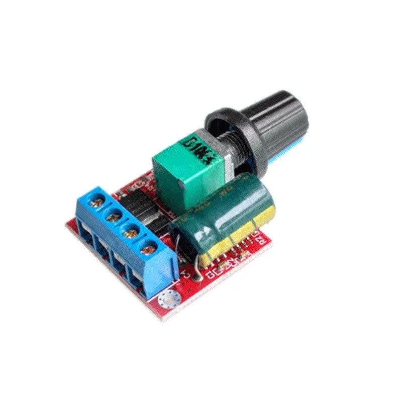 PWM DC motor governor speed controller board with potentiometer knob for 5V-35V motors