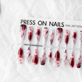 Y2k retro long water drop nail stickers in fission colour with glossy sealing layer, 40 pieces for ladies
