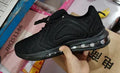 Men's black lace-up sneakers with air cushion technology and thick sole for running
