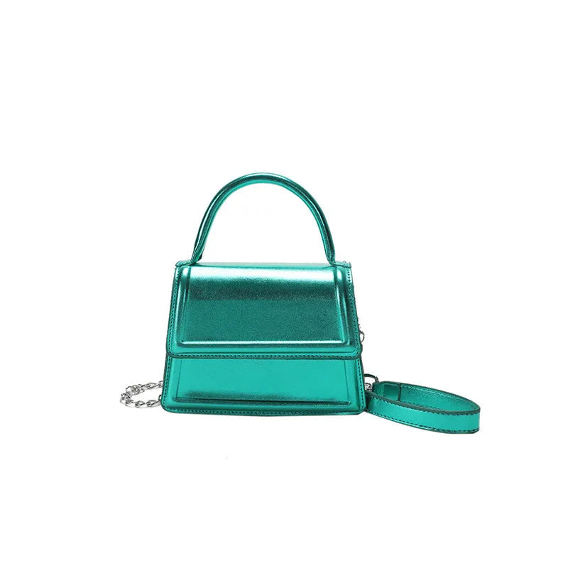 Retro PU leather crossbody shoulder bag in horizontal square shape with six colour options