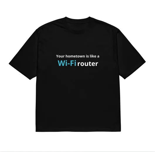 Black men's loose-fit T-shirt with a 3D cartoon print on the front