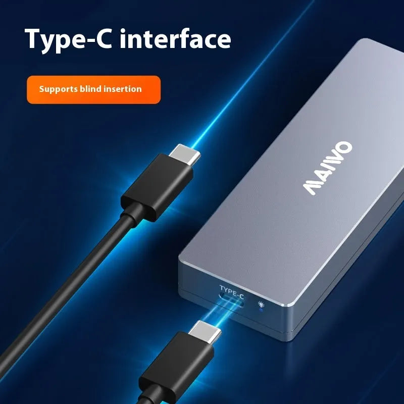 Type-C external hard drive enclosure for M.2 SATA SSDs with aluminium case and installation hardware