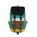 Oxford cloth backpack in black showing handheld, shoulder, and dual-strap carrying options.