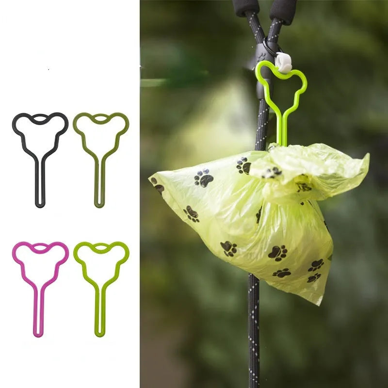 Dog waste bag holder with velcro leash clip in assorted colour options