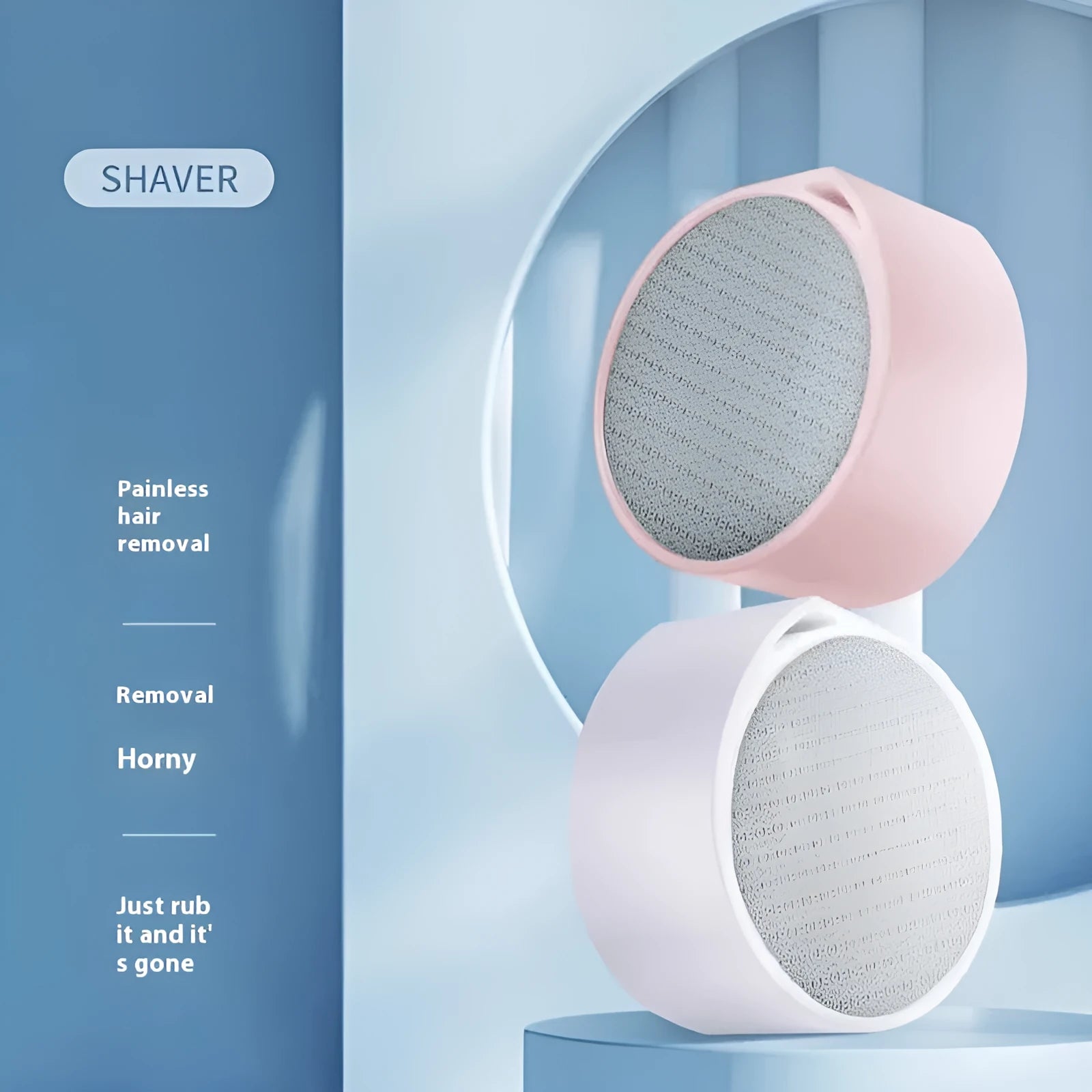 Nano glass epilator and foot grinder two-in-one personal hair removal device with plastic washable construction