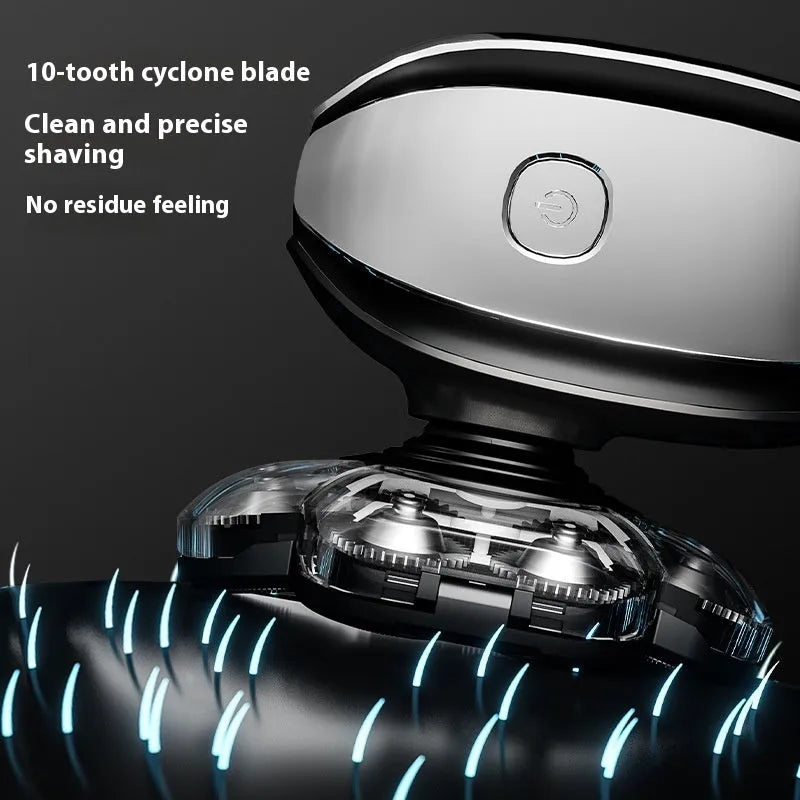 Black rechargeable 6-in-1 hair clippers and shaver kit with multiple grooming attachments