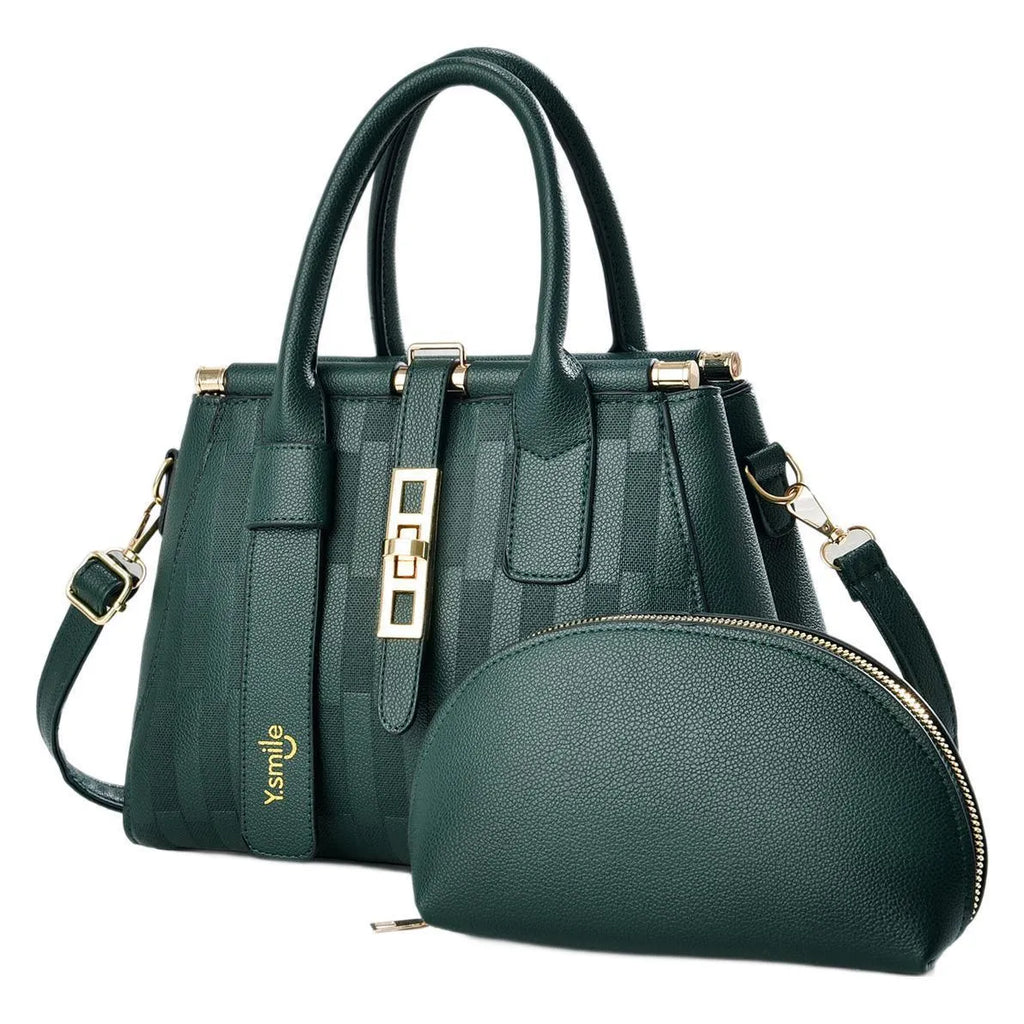 Round black PU leather crossbody handbag with dimensions 28x13x20cm and polyester lining