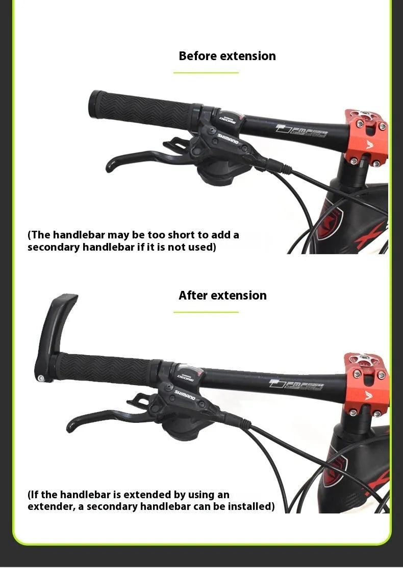 Aluminium alloy mountain bike handlebar extension rod with folding design