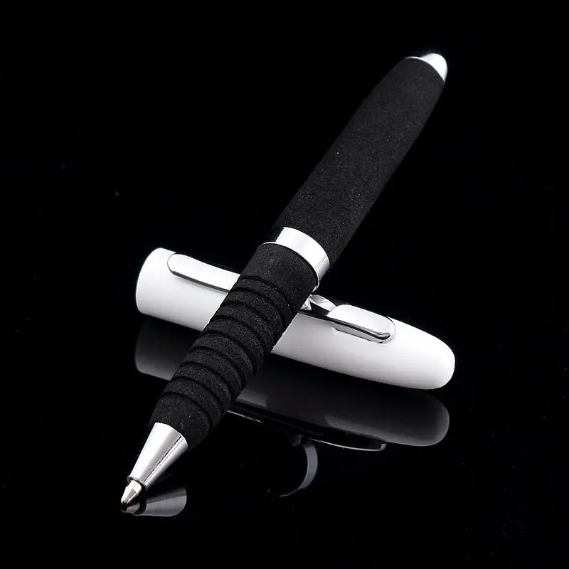 EVA metal cap mini ballpoint pen showing compact 112mm size and available refill colour options