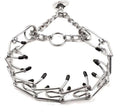 Stainless steel dog pinch collar with comfort rubber tips and adjustable chain links