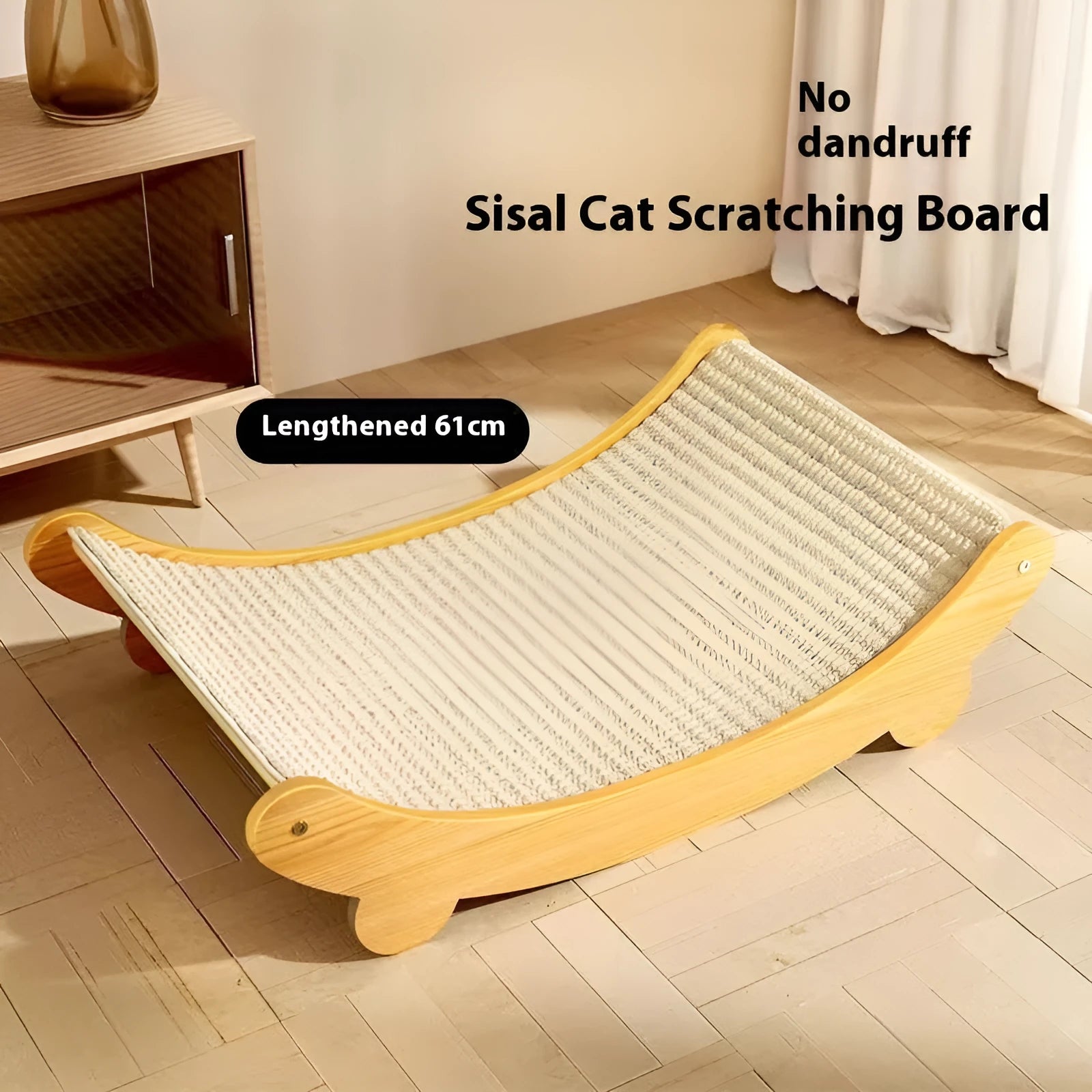 A large and a small sisal blanket cat scratch board in a pastoral style.