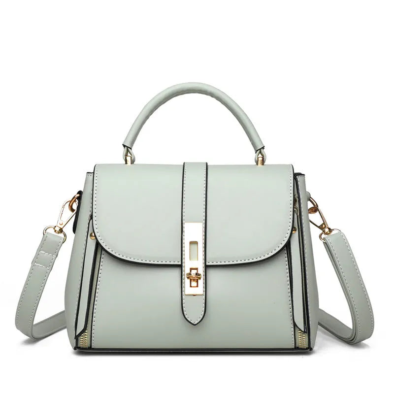 Women's soft PU leather shoulder bag in square vertical messenger style