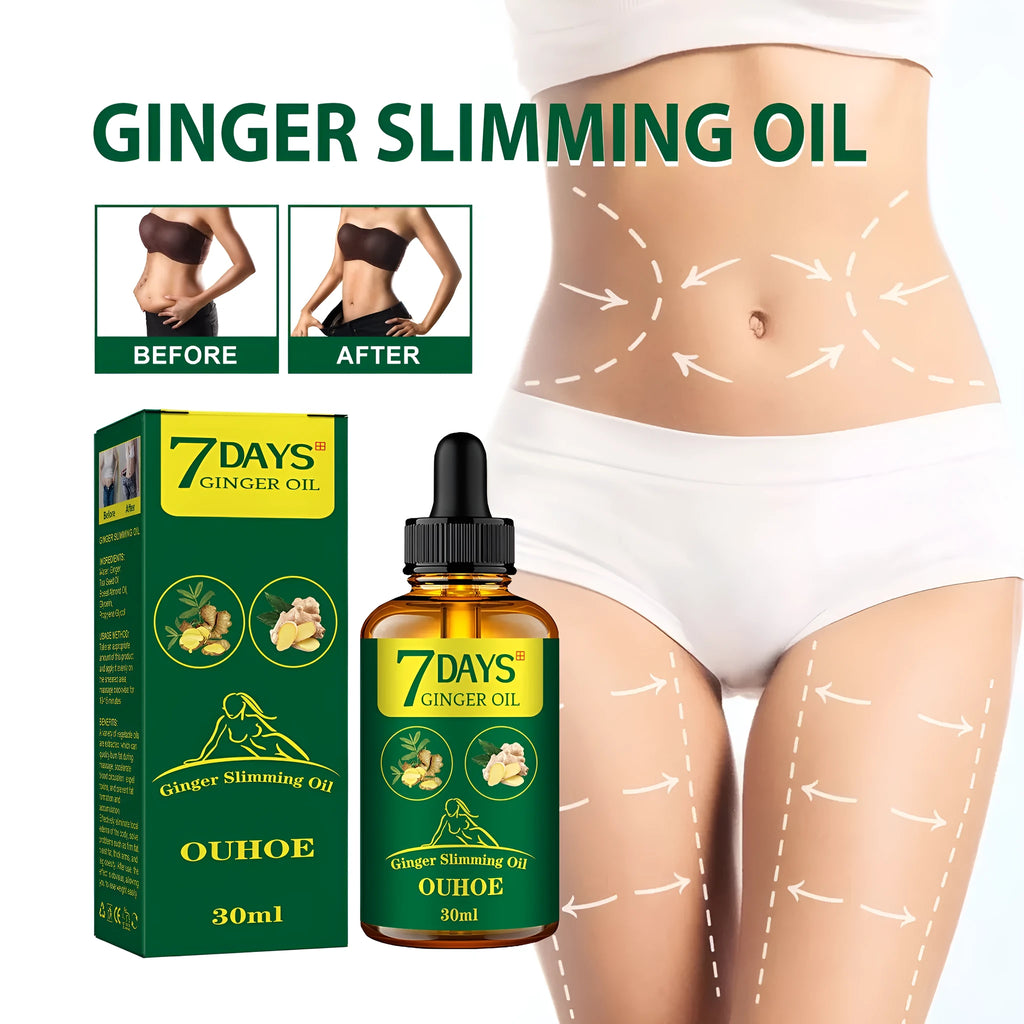 30ml ginger essential oil bottle for body firming and slimming massage
