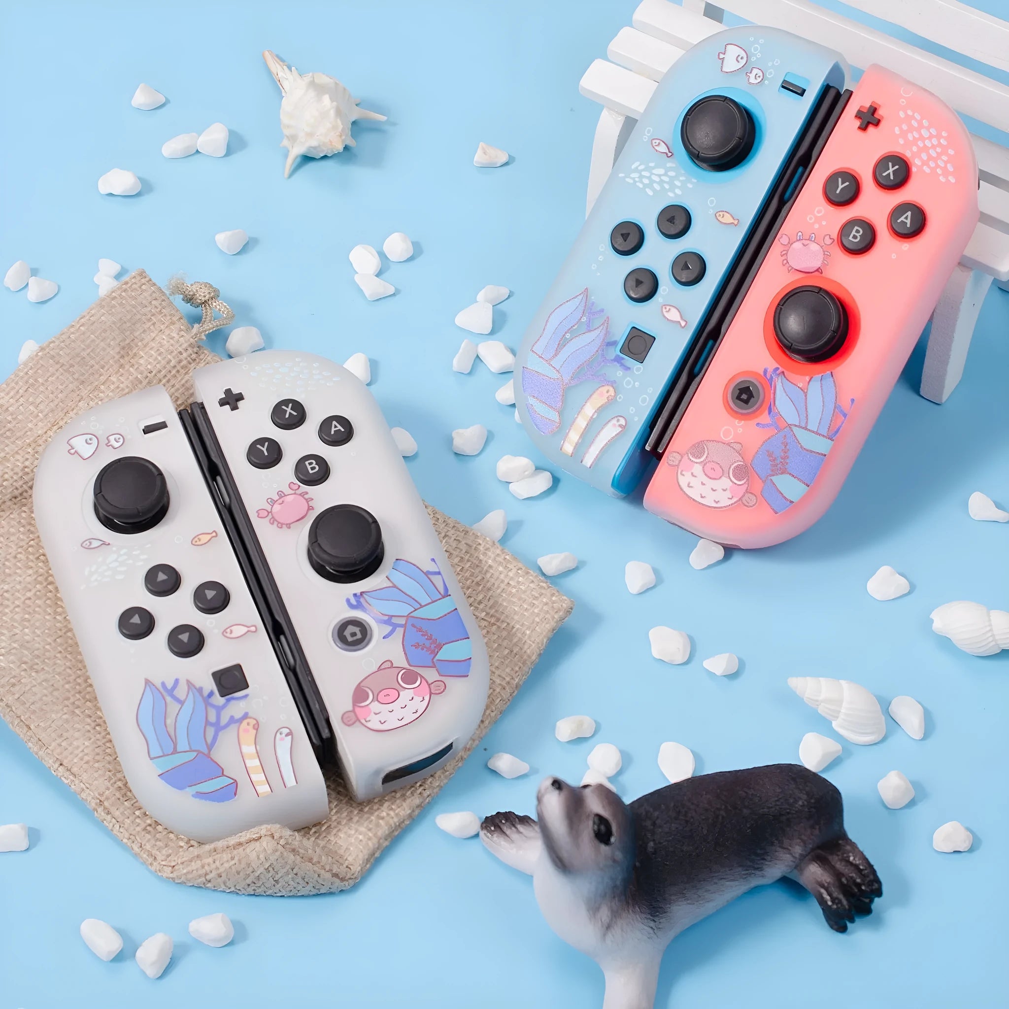 Pawdiary Nintendo Switch protective case with submarine exploration colour design for OLED and standard models