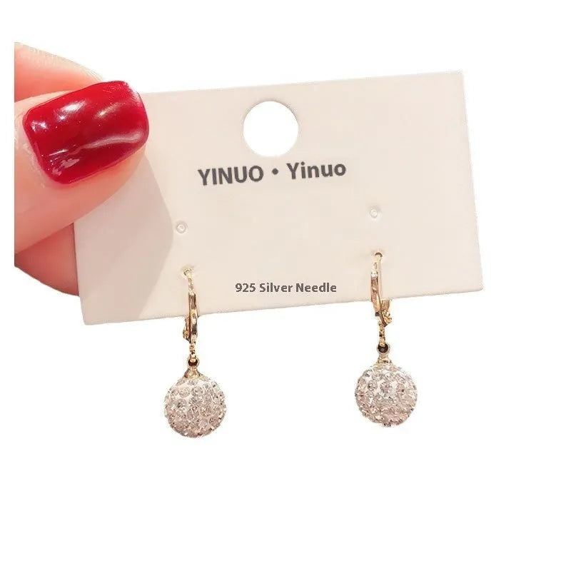 Geometric rose design zircon earrings for women in electroplated copper with multiple colour options