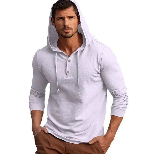 Cotton pullover hoodie for youth in dark blue, apricot, black, blue, white, or light green.