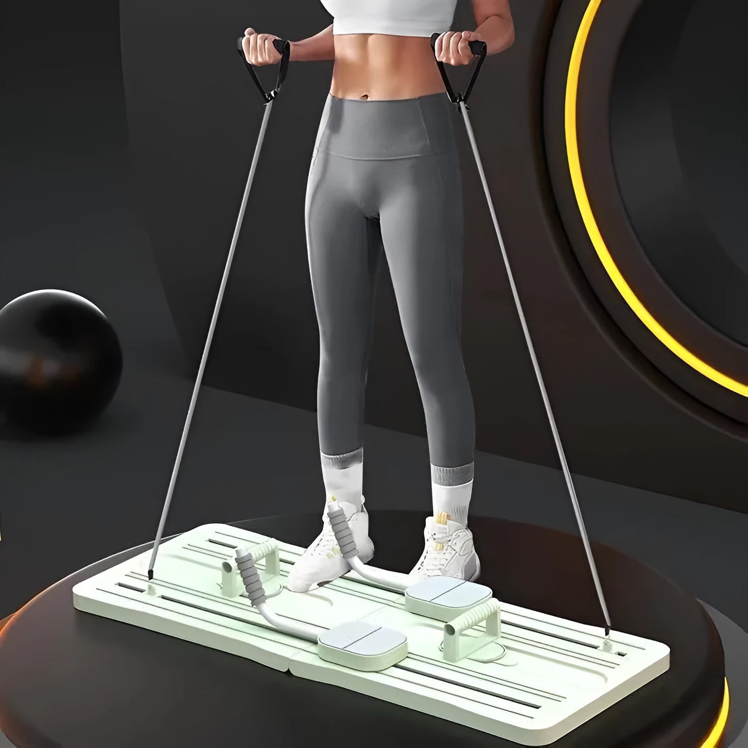 Foldable purple PP belly panel fitness board for abdominal exercises