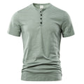 Men's slub cotton short sleeve T-shirt in British style solid colours