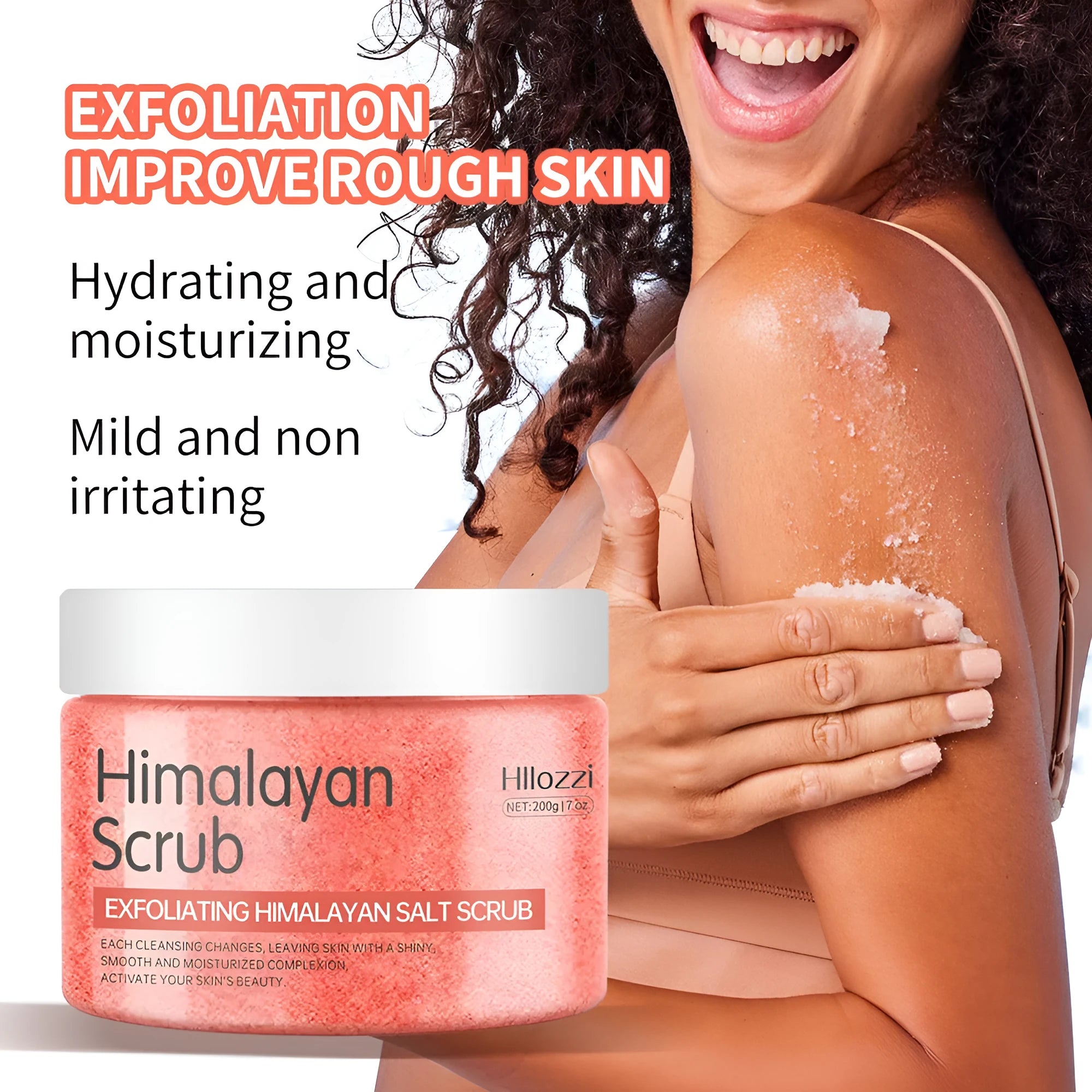 Himalayan Salt body scrub cream 200g exfoliating cream in a jar