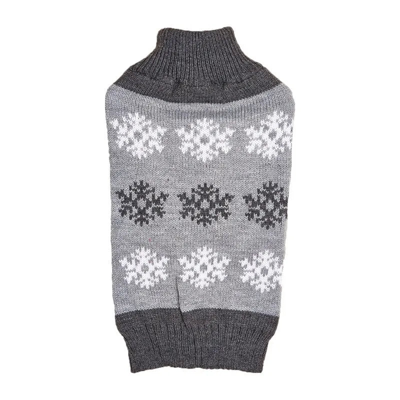 Dark brown and grey knit dog Christmas sweater with casual styling