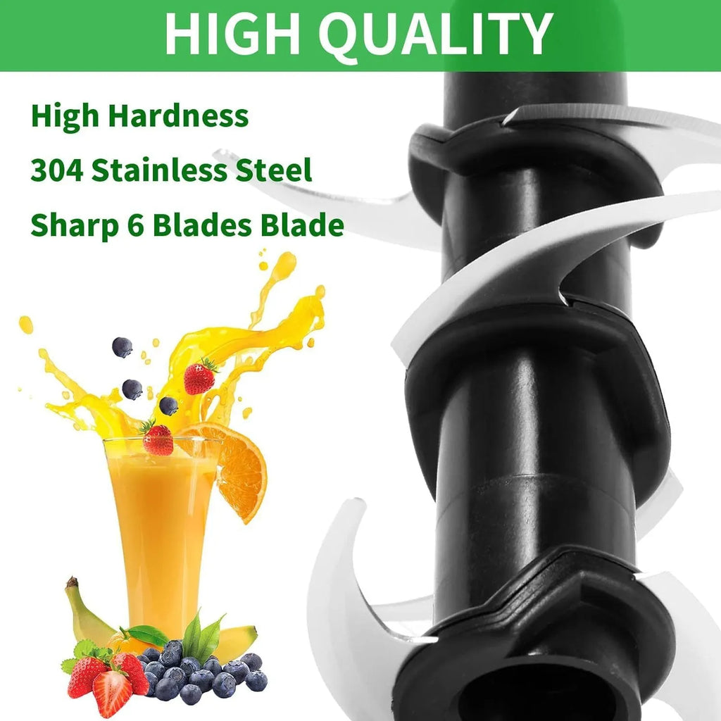 Stainless steel replacement blade set for six-stack juicer measuring 10cm by 21cm