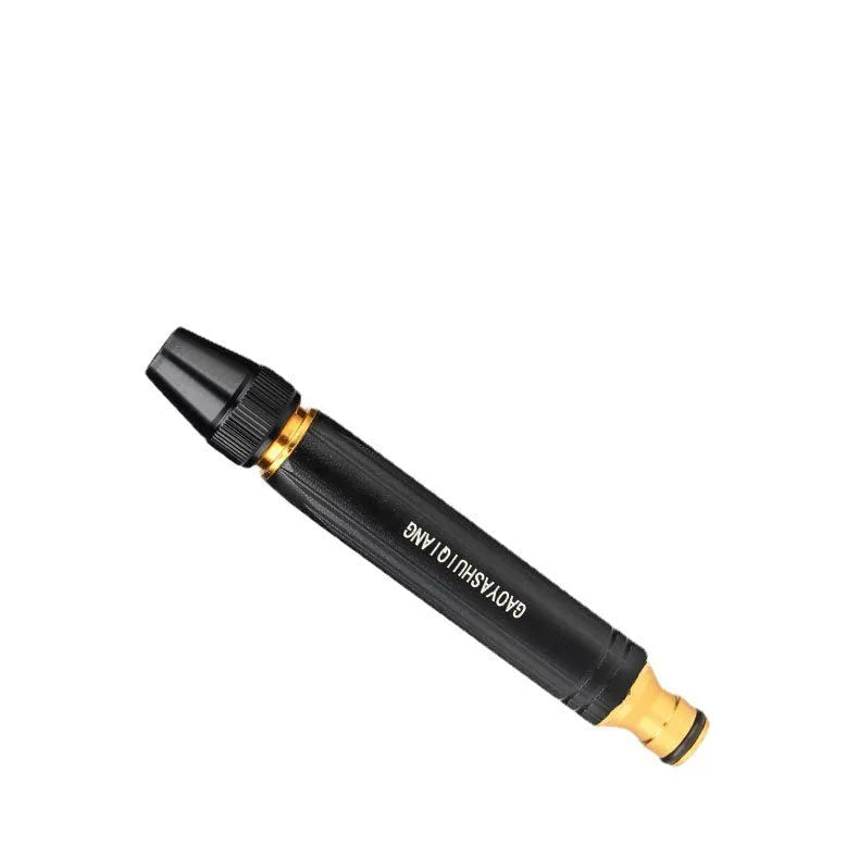 Black diamond alloy car washing gun measuring 17.7 cm with straight spray nozzle