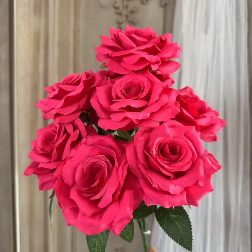 9-head diamond wedding hall flower row bundle in silk with multiple colour options including white, pink, and red
