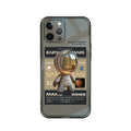 Black TPU anti-drop soft case for iPhone, showing front and back views with Mars Ticket graphic design.