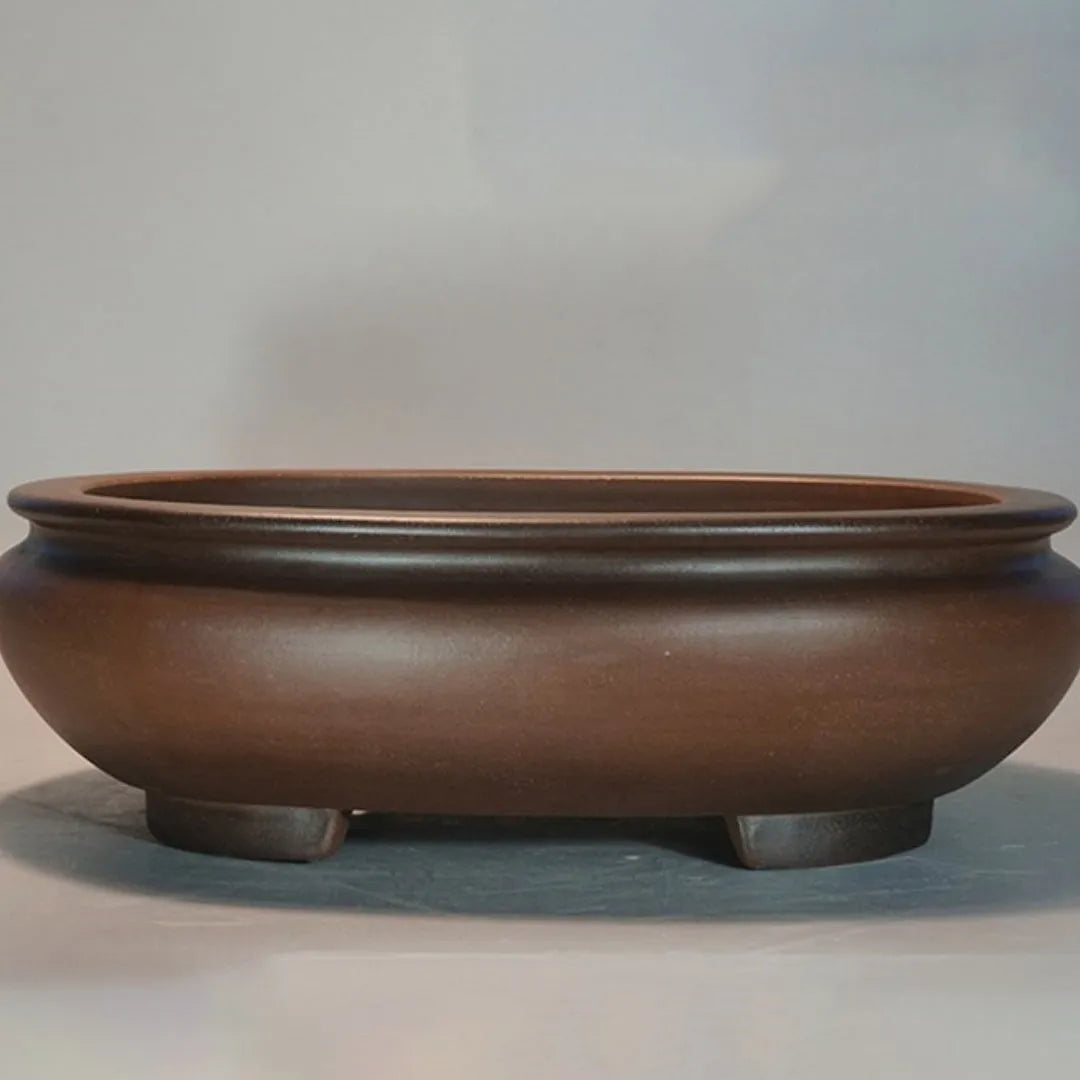 Purple sand porcelain desktop flowerpot with handmade classical styling for indoor plants