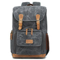 Canvas DSLR camera backpack in khaki colour with backpack straps and protective features