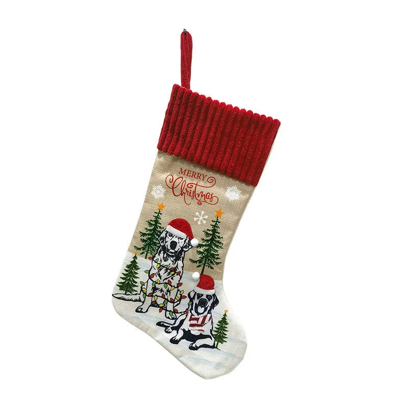 Christmas tree pendant gift bag for pet ornaments with fireplace design