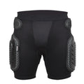 Black cycling trousers with integrated protective hip padding, shown in size L.