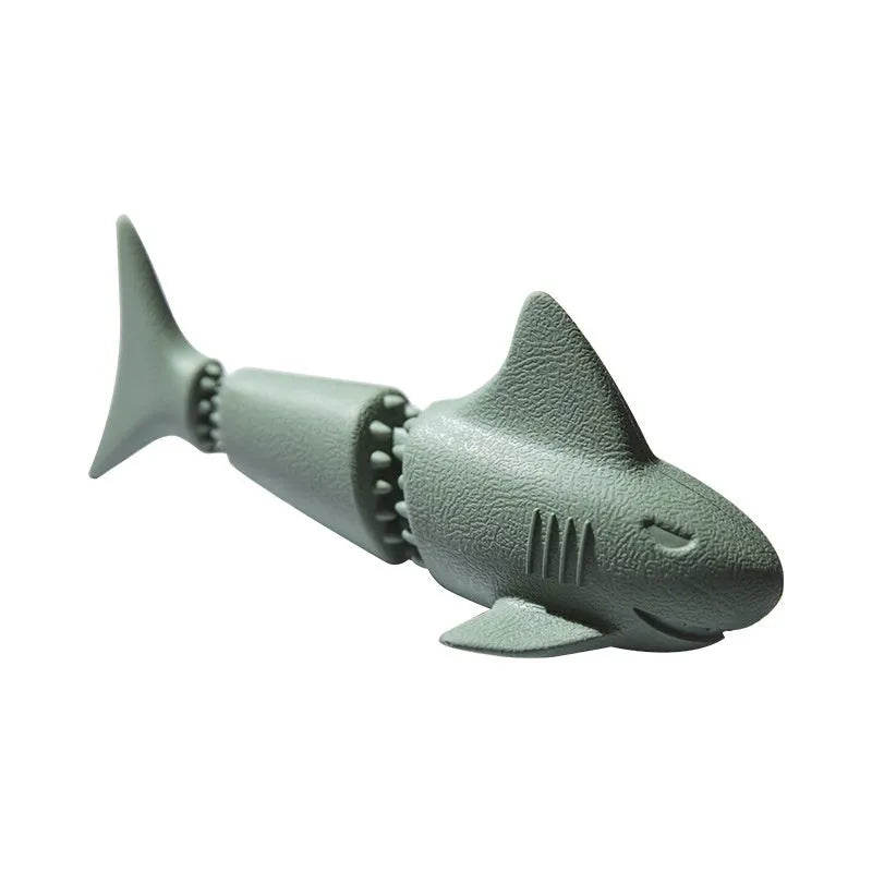 Blue rubber shark dog toy for paste filling with leak-resistant design