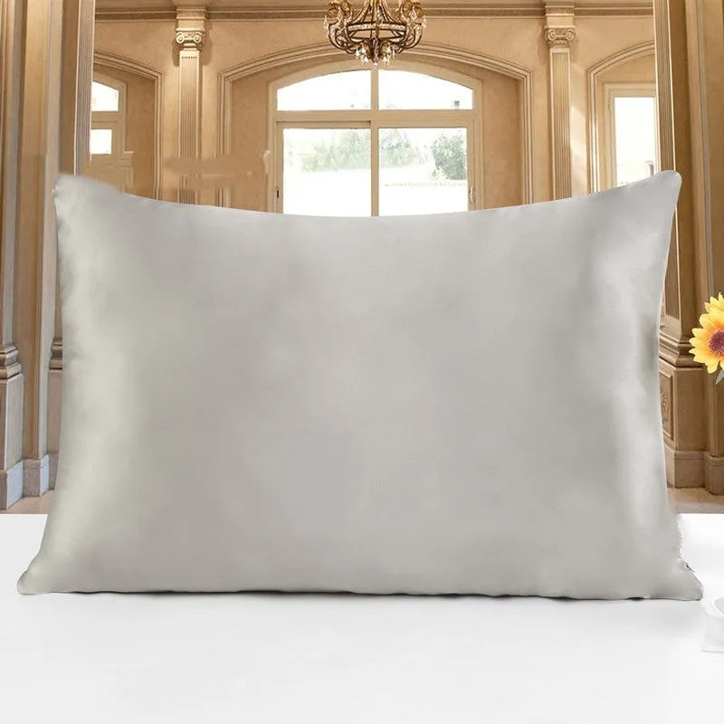 19 Momme double-sided silk pillowcase in apricot colour with hidden zipper closure