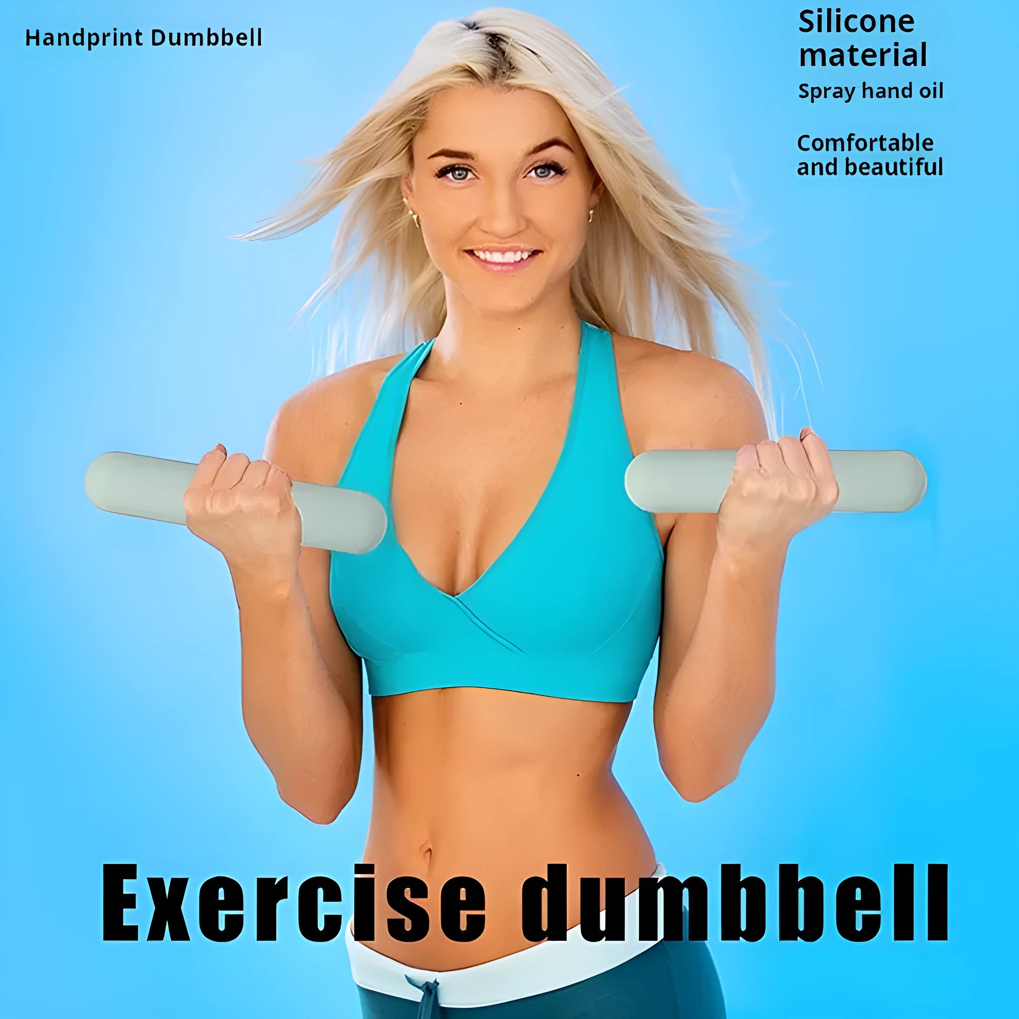 Hand-drawn silicone-grip dumbbell stick in selected colour and weight for fitness training.