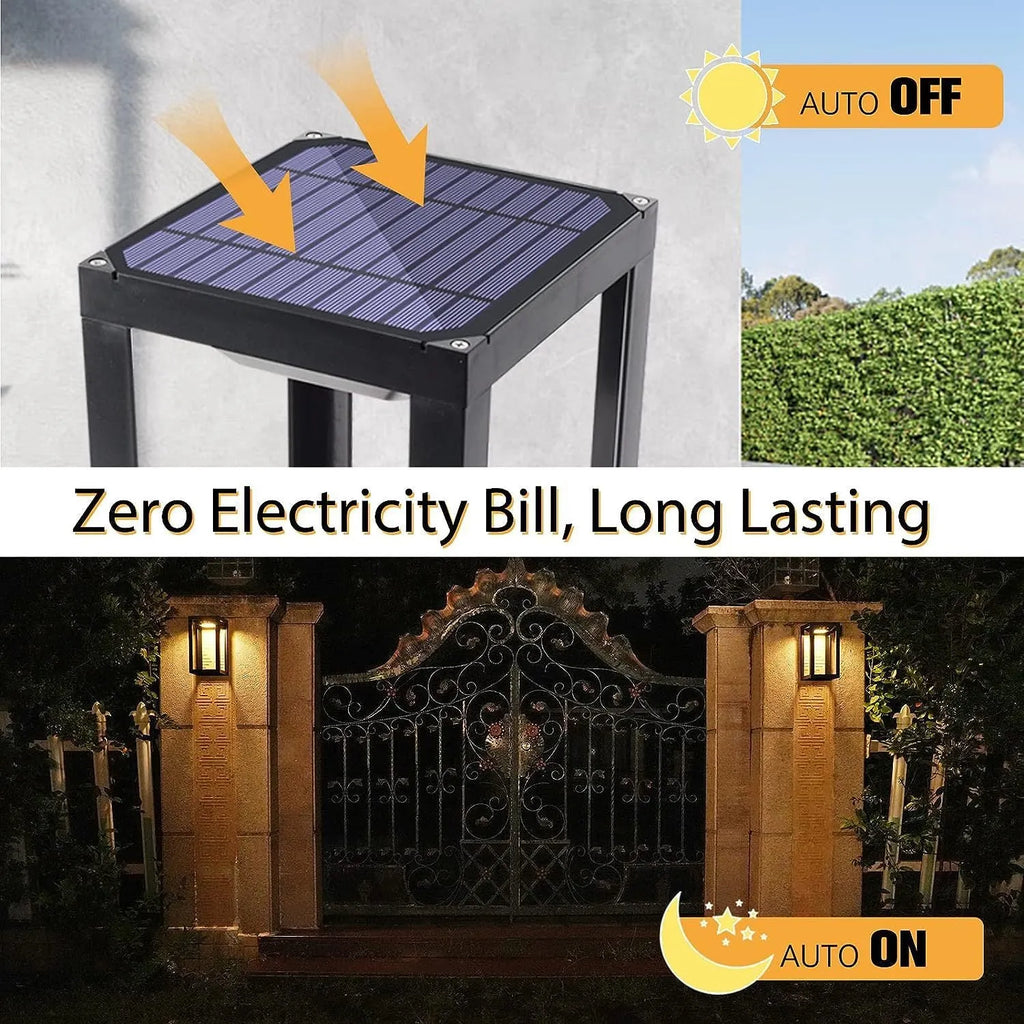 Modern Chinese outdoor wall lamp with solar panel and IP65 waterproof rating for garden courtyard use