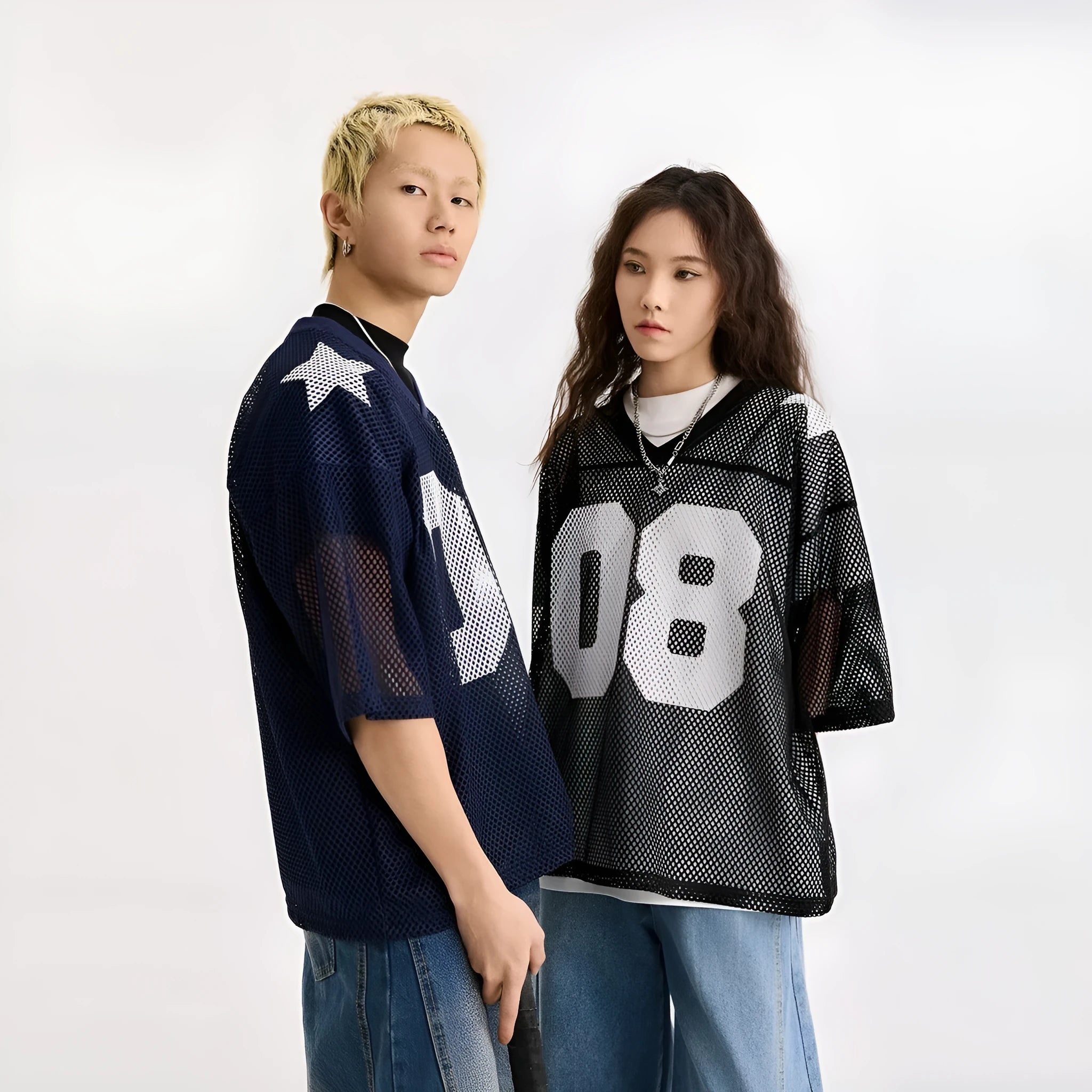 Black half sleeve casual shirt with white letter print, loose fit pullover style