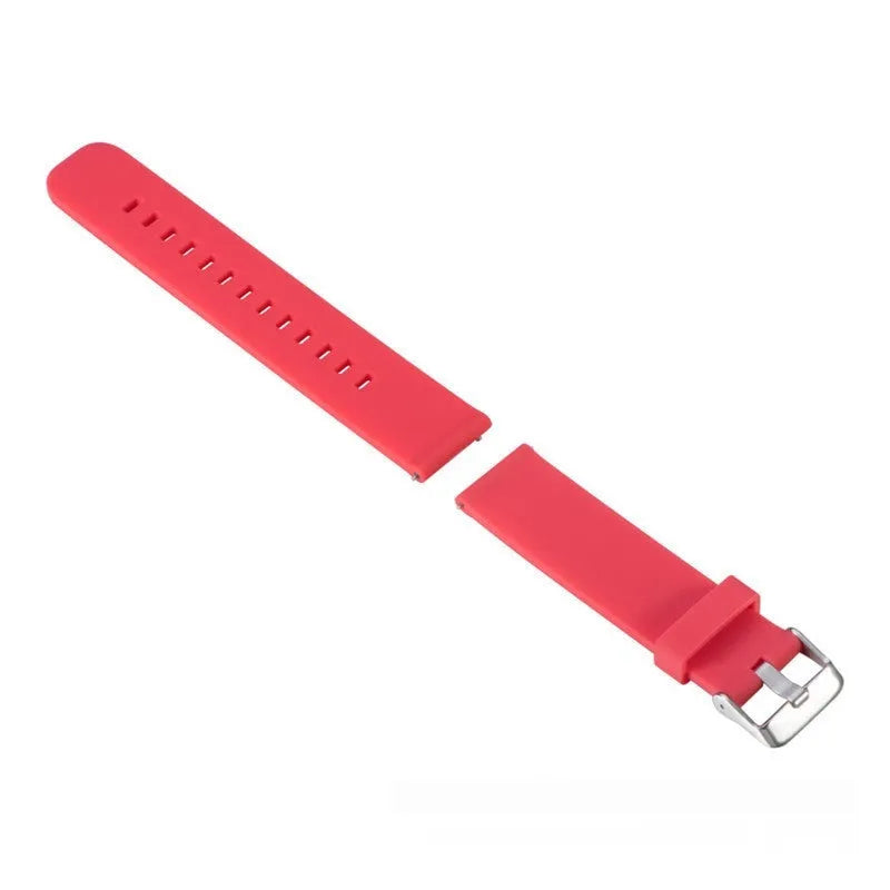 Solid colour silicone replacement strap for Garmin Forerunner 245 watch in multiple colour options