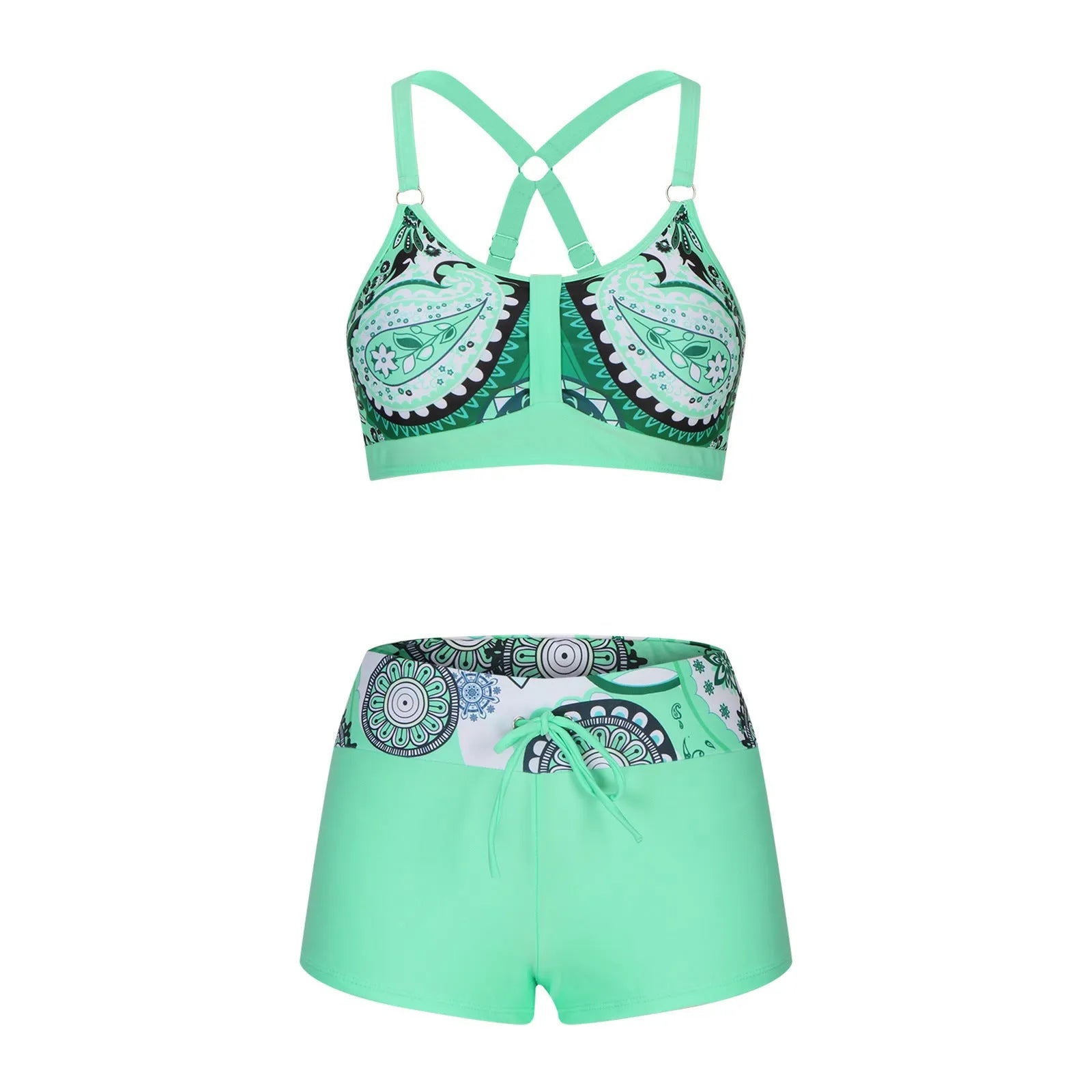 Women's floral print bikini swimsuit in polyester available in multiple colours and sizes
