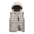 Men's Korean slim fit vest in black, thick cotton lined, casual style, front view