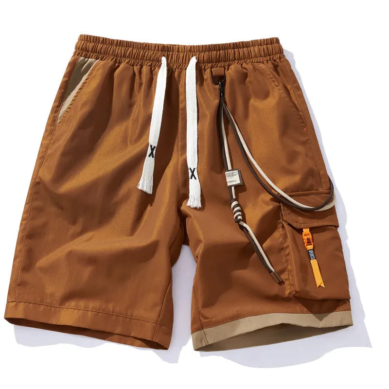 Men's plus size bamboo fibre sports shorts in straight leg cropped design showing high waist