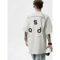 Cotton loose fit short-sleeve T-shirt with letter print on front, shown in black colour