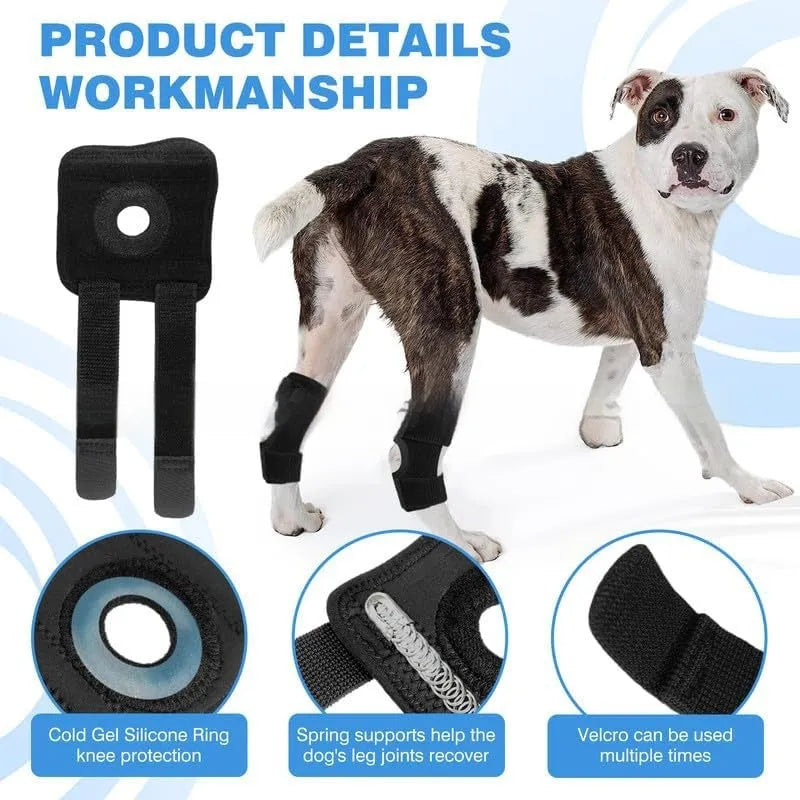 Black polyester dog leg guard for joint protection and ACL rehabilitation in three sizes