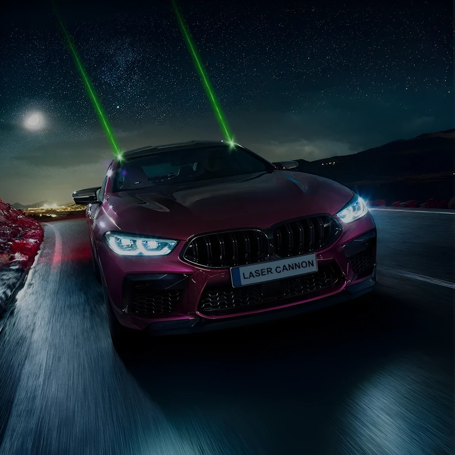Remote control car strobe light for anti-collision warning in rain and fog conditions