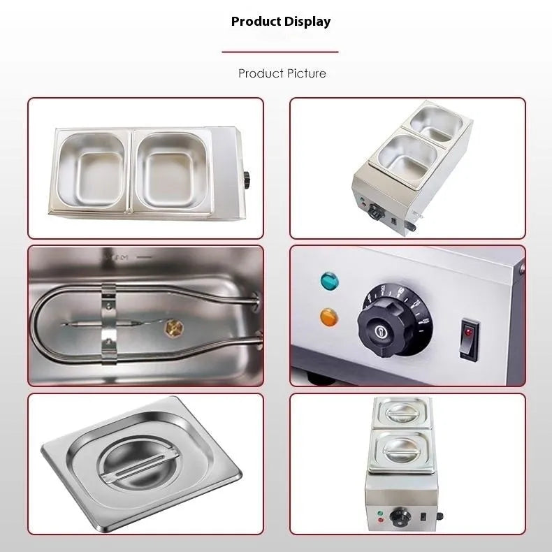 Commercial chocolate melting machine with double pot water insulation heating and temperature control display